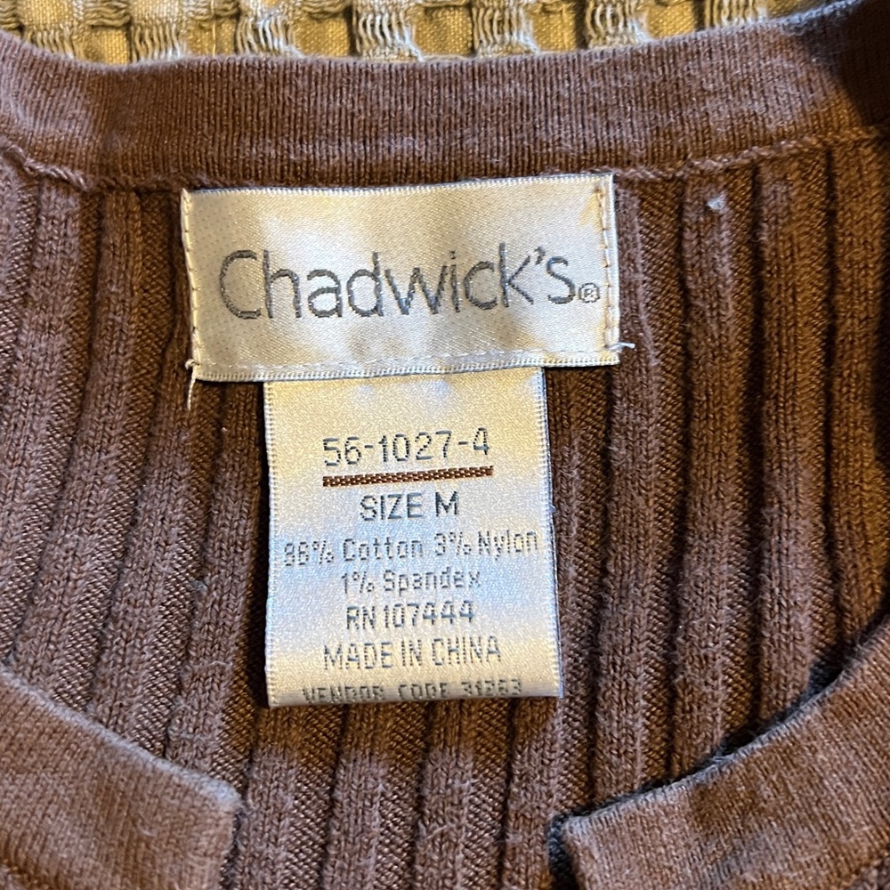 Chadwicks Chocolate Ribbed Knit Top - Picture 6 of 6